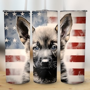 German Shepherd Tumbler Wrap | German Shepherd Tumbler PNG | German Shepherd Tumbler Design | 20oz Sublimation Design | Digital Download
