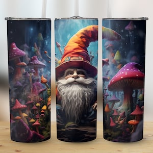 Gnome Tumbler Wrap, Faerie Land, 20 oz Tumbler Sublimation Design, Straight & Tapered, PNG Files, Digital Download