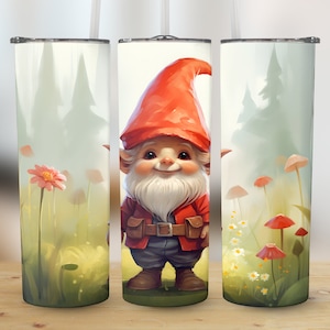 Gnome Tumbler Wrap, Leprechaun, 20 oz Tumbler Sublimation Design, Straight & Tapered, PNG Files, Digital Download