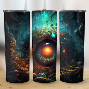Dreadful Darkness Holloween 20oz Sublimation Tumbler Design, 9.2 x 8.3 Inches Straight Skinny Tumbler Wrap, PNG