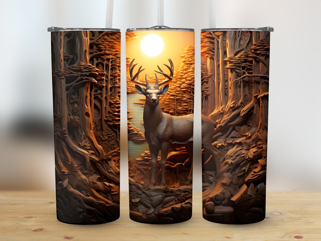 Deer Tumbler Wrap | Forest Tumbler PNG | Buck Tumbler Design | 20 Oz 3D ...