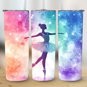 Ballet Tumbler Wrap | Ballerina Tumbler PNG | Neon Tumbler Design | 20 oz Dance Mom Sublimation Design | PNG Digital Download