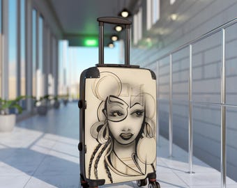 LA ESENCIA DE UNA MUJER / Ilustración artística de un rostro en maletas