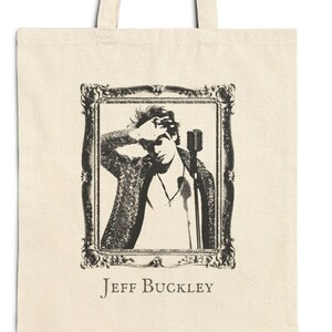 Sac fourre-tout vintage en toile de coton avec cadre Jeff Buckley