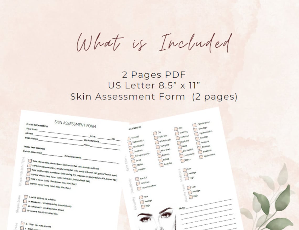 Skin Assessment Form Female Version Skin Analysis Form Nurse Injector Skin Assessment Form Female Version Skin Analysis Form Nurse Injector