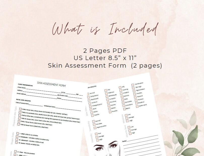 Skin Assessment Form Female Version Skin Analysis Form Nurse Injector Skin Assessment Form Female Version Skin Analysis Form Nurse Injector