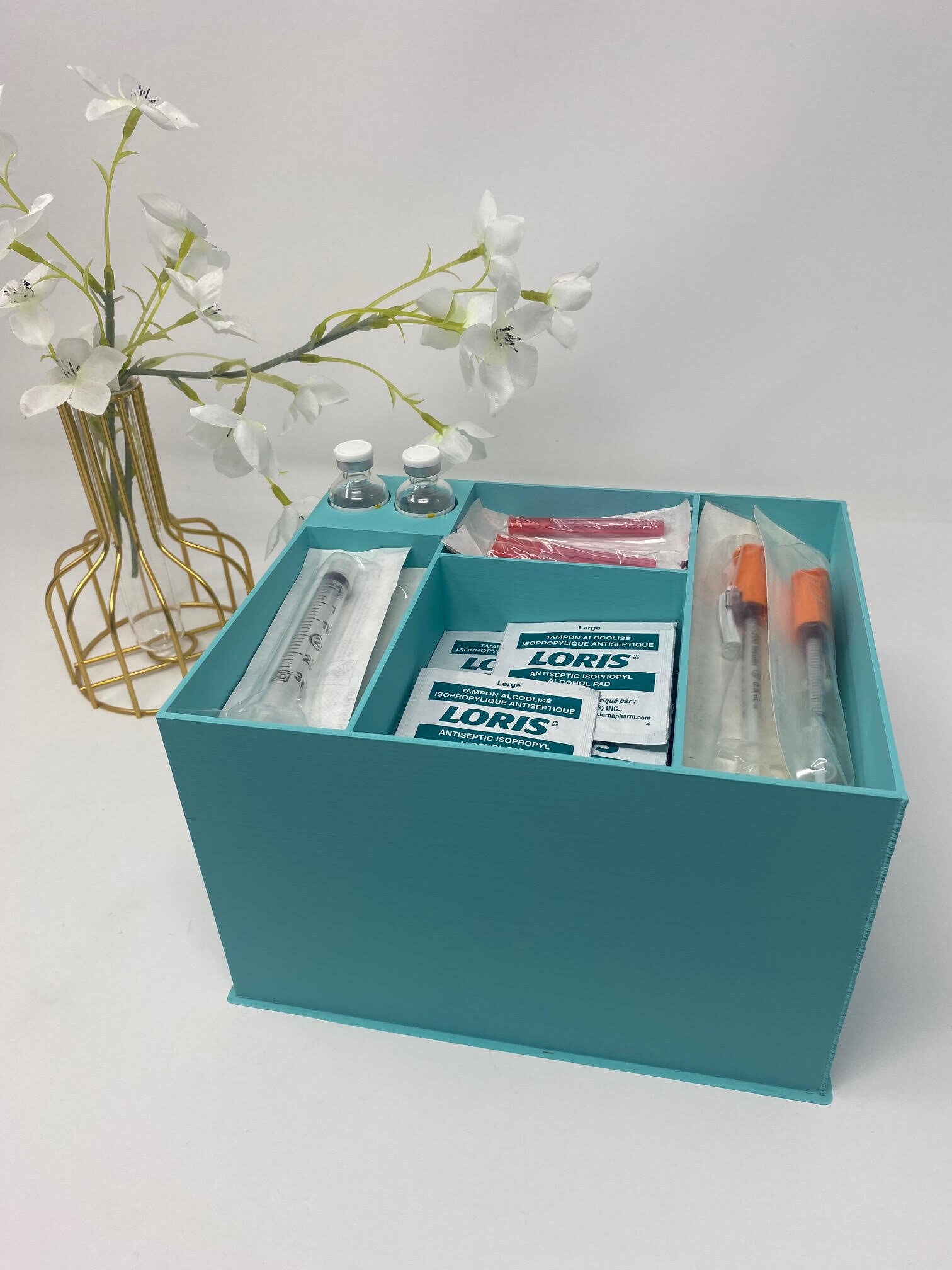 Esthetic Practitioner Tray and Syringe Holder. Vial and Supplies Holder