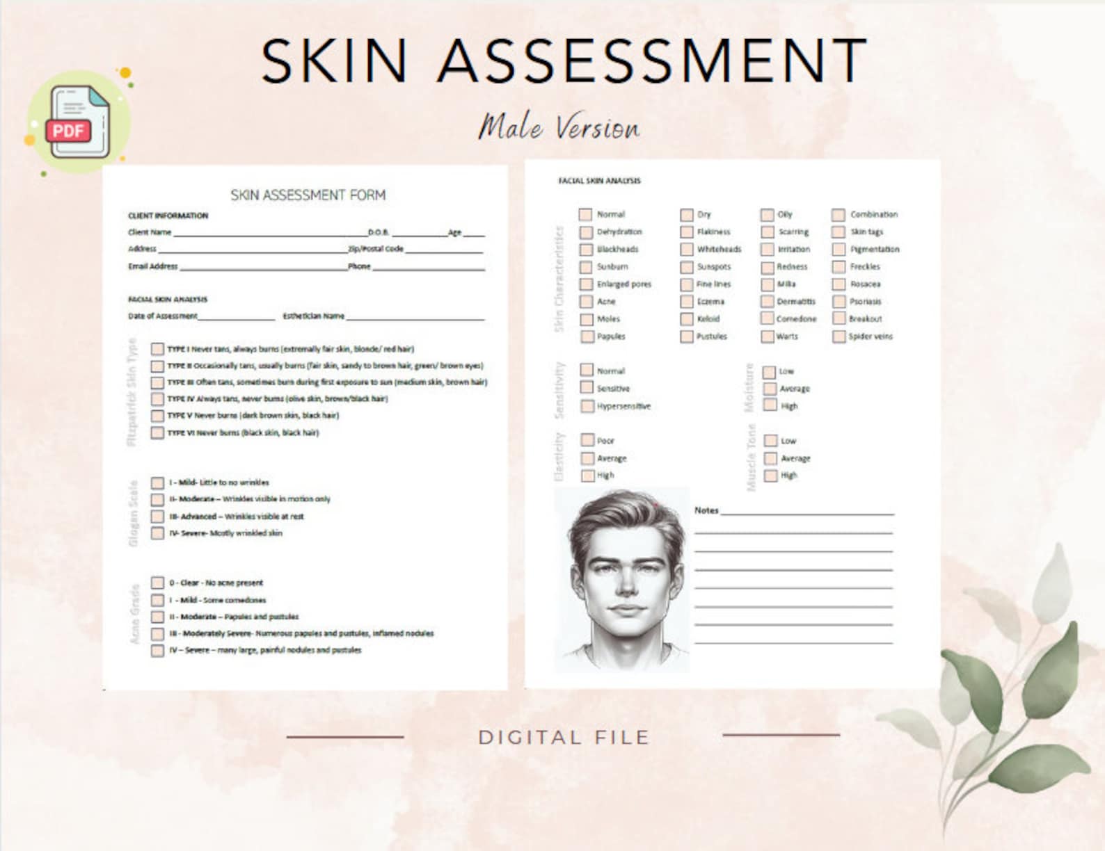 Skin Assessment Form Male Version Skin Analysis Form Nurse Injector Skin Assessment Form Male Version Skin Analysis Form Nurse Injector
