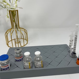 Soporte de silicona para viales, soporte/organizador de jeringas, soporte para bótox, organizador de bandejas, soporte/organizador de sobremesa, inyector estético, suministros para spa médico imagen 9