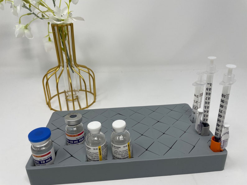 Soporte de silicona para viales, soporte/organizador de jeringas, soporte para bótox, organizador de bandejas, soporte/organizador de sobremesa, inyector estético, suministros para spa médico imagen 9