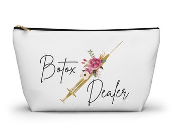 Botox Dealer Accessory Pouch w T-bottom,  Med Spa Accessory Pouch, Med Spa Gift for Her