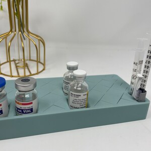 Soporte de silicona para viales, soporte/organizador de jeringas, soporte para bótox, organizador de bandejas, soporte/organizador de sobremesa, inyector estético, suministros para spa médico imagen 3
