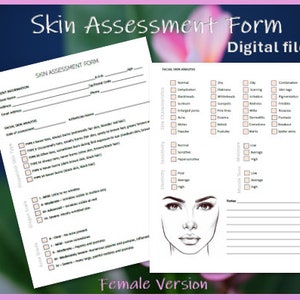 Skin Assessment Form Female Version Skin Analysis Form Nurse Injector Skin Assessment Form Female Version Skin Analysis Form Nurse Injector