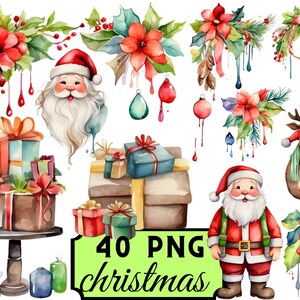 Christmas Elf Clipart,Christmas Santa Claus Clipart , Merry Christmas images 40 png digital downloads Commercial use