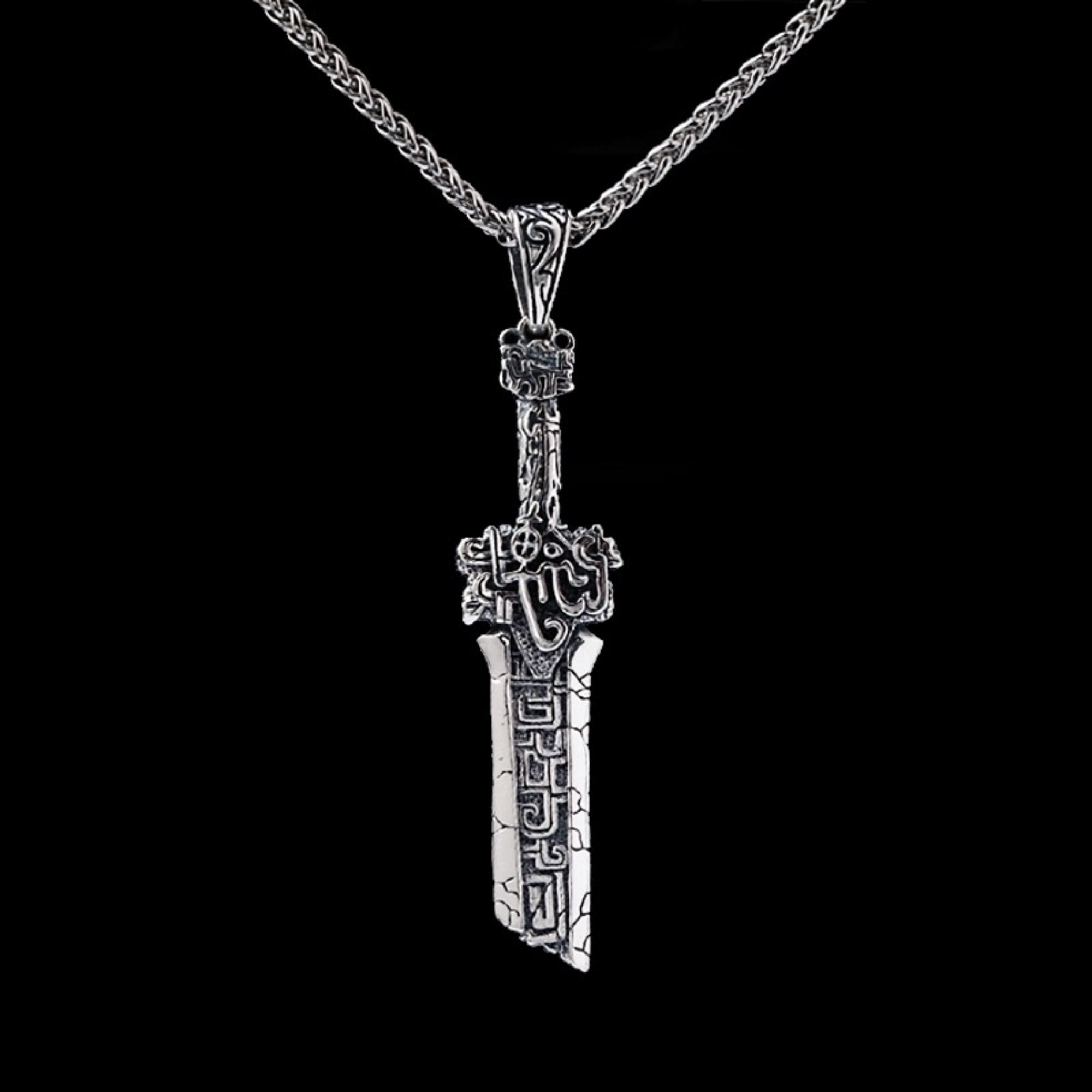 ZiWuark Men's Broken Sword Necklace Stainless Steel Knight Sword