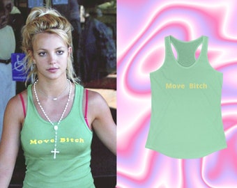 Britney Spears Move Bitch Tank, Y2K Baby Tee, Y2K Aesthetic Tank, Y2K Slogan Tee, Y2k Graphic Tank, Y2k Inspired Cropped Tank