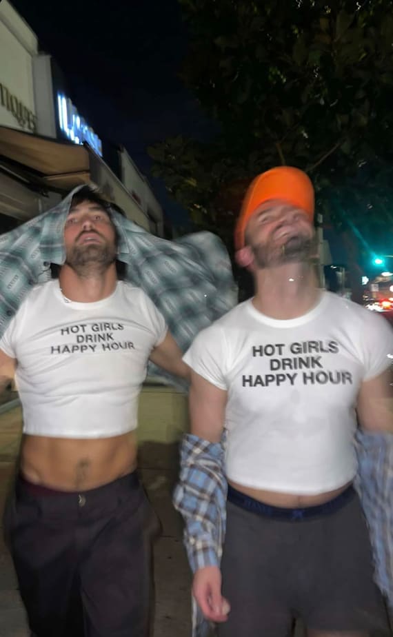 Hot Girls Drink Happy Hour T-Shirt, Y2K Baby Tee, Y2K Tank Top, Paris Hilton Shirt, Funny Y2K Tee, Y2K Crop Top, Funny Y2K Meme Shirt, Gen Z