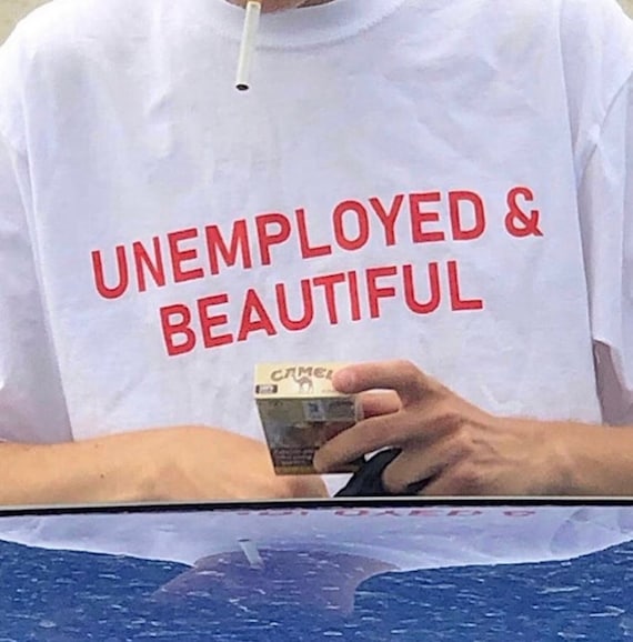 Unemployed & Beautiful Tee, Cheap Graphic Tee, Trendy Slogan Tshirt, Y2K Graphic Tee, Aesthetic Tee, Pinterest Y2K Shirt, Cute Unisex Tshirt