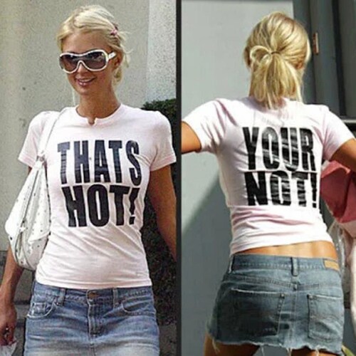 Paris Hilton Thats Hot Tee, Cute Y2K Tee, Trendy Y2K Shirt, Y2K Slogan Tee, Y2k Graphic, Y2K Baby Tee, 2000s Aesthetic Tee, Y2K Aesthetic