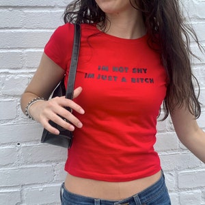 I'm Not Shy I'm Just A Bitch Y2K Tee, Y2K Baby Tee, Y2K Slogan Shirt, Gen Z Meme, Y2K Inspired, 2000s Y2K Shirt, Paris Hilton Tee