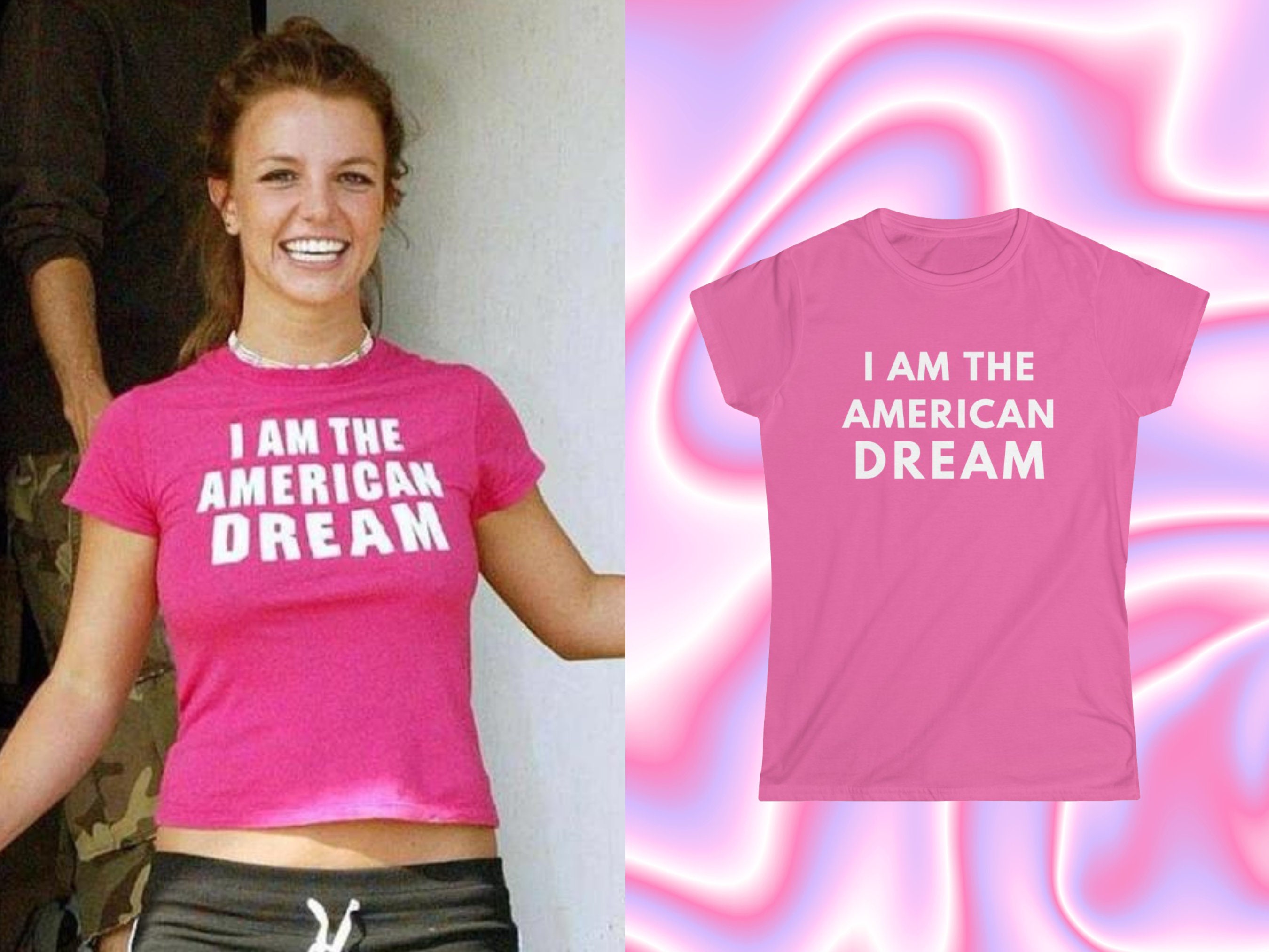 Britney Spears I Am the American Dream Tee, Y2K Slogan Tee, Cute