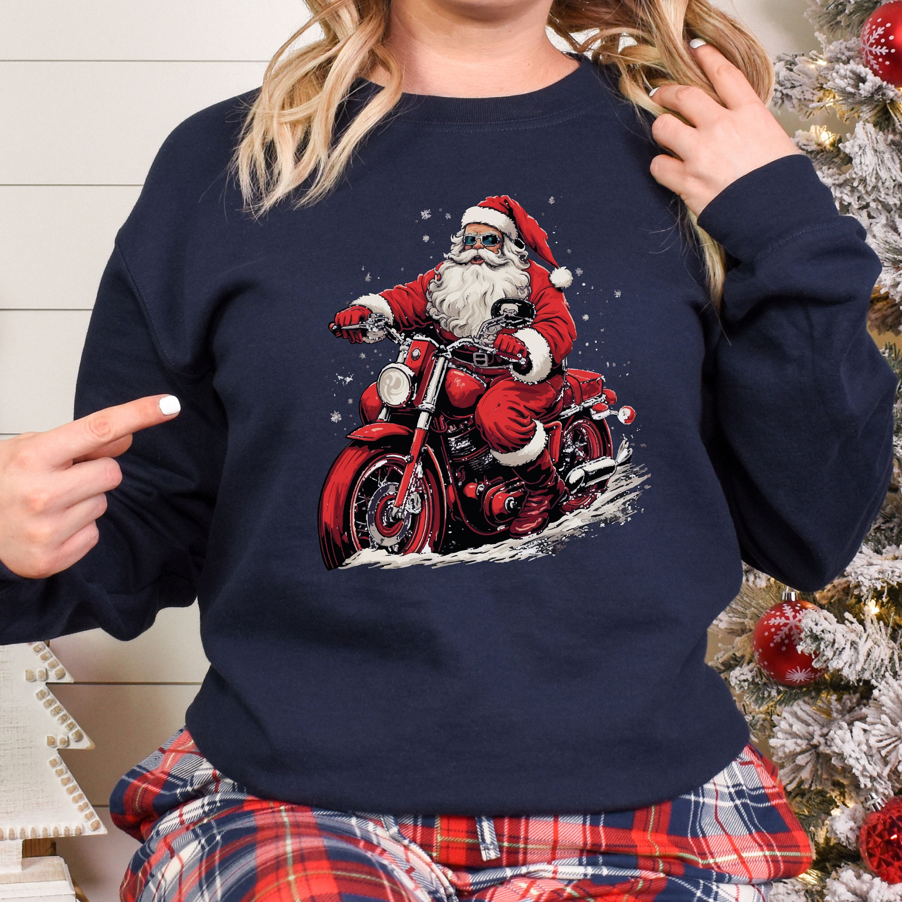 Christmas biker jumper sales