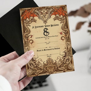 DND Fantasy Hochzeitseinladung Vorlage und Printables | Bearbeitbare Canva Vorlage Links | PNG SVG Druck Dungeons & Dragons Digitaler Download