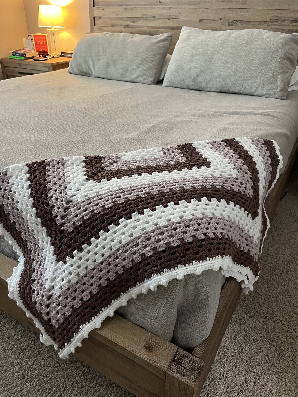 Giant Granny Square Crochet Blanket Etsy