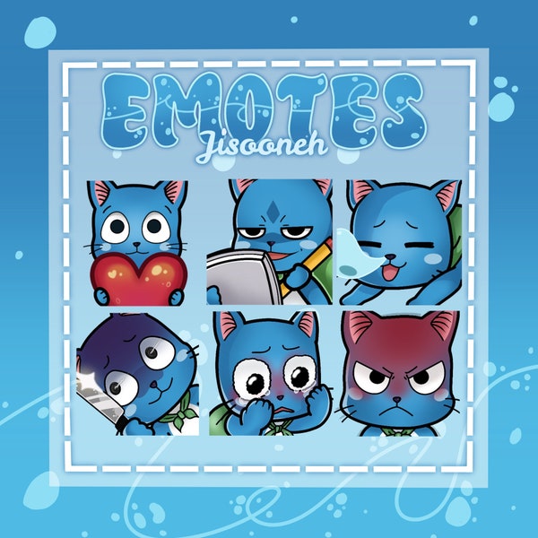 Happy Fairy Tail Emotes Pack - Twitch Cute Happy Emotes Pack - Twitch, Kick, Discord Emotes pack - Emotes pack for streamers