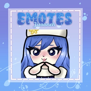 Fairy Tail Juvia Emote - Twitch Cute Juvia Emote - Cute shy Emote For streamers - Twitch, Kick, Discord Emote