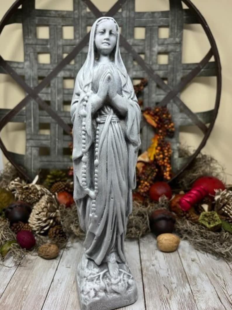 Mary Garden Statue Concrete Virgin Mary Small Statue Garden Etsy