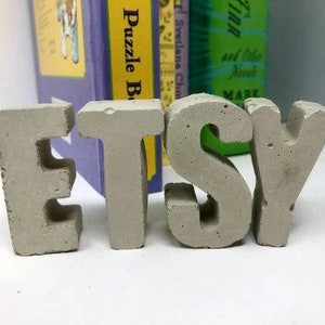 Letras arquitectónicas de hormigón, decoración, letras de cemento, letras, letras de boda, decoración única, decoración de dormitorios, decoración de oficinas, nombres de guarderías