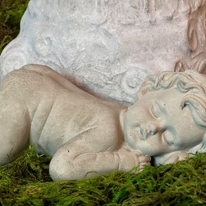 Sleeping Baby Concrete, Angel Statue, Gift, Home accent, Concrete Decor accent 8"x3"x3"