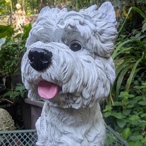 West Highland Terrier Dog Garden Statue - Memorial Concrete Animal Statue Perfect For Dog Lover Gift 12&quot; Large Painted