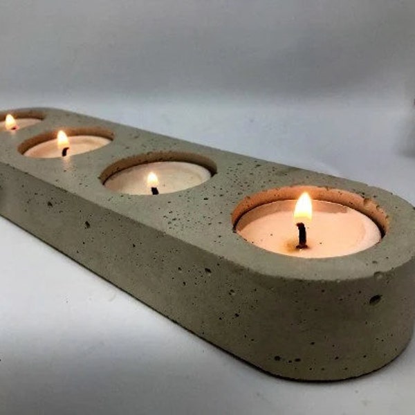 Concrete Tea Light Holder 4 piece, Wedding Centerpiece, Tea Light Centerpiece, Modern Candle Holder, Cement