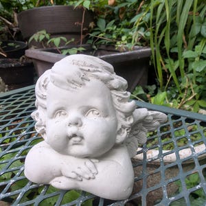 Cherub Concrete angel, Concrete cherub, Angel Statue, Paper weight Gift, Home accent, Concrete decor accent
