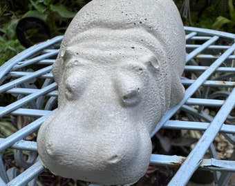 Handmade Concrete Hippo Statue - Modern Home & Garden Decor