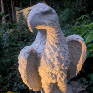 HUGE 24&quot; Concrete American Bald Eagle Statue. Outdoor Garden Bald Eagle Decor, Outdoor Concrete Statue