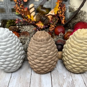 Single Handmade Concrete Pine Cone Pinecone | Fall Rustic Woodland Decor for Home | Christmas Decor | Tabletop Decor