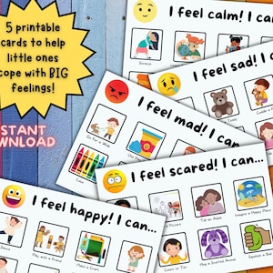 Emotie Coping-kaarten voor peuters en jonge kinderen, ouderschap, visueel hulpmiddel, werkblad voor kinderen, gevoelens, rustige hoek, lerarenhulpmiddelen, school