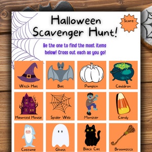 Halloween Scavenger Hunt Instant Download Printable Teacher - Etsy
