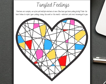 Feelings Coloring Worksheet, Therapy Tool (PDF Printable)