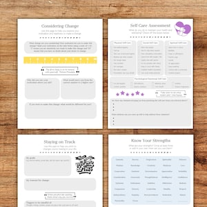 Therapy Worksheets Bundle, Self-Care, Strengths, MI, Counselling, Positive Psychology, Therapy Tools, Instant Download, Social Work Tools