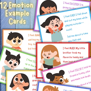 Cartões de aprendizagem de emoções para bebês e crianças pequenas, ferramentas para pais, cartões de sentimentos, canto calmo, ferramentas para professores, sala de aula calmante, para impressão