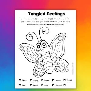 Kids Coloring Feelings Worksheet, Therapy Tool, Self-Help Resource, Printable, Teaching Emotions, Mental Wellness Tool, Social Work Print