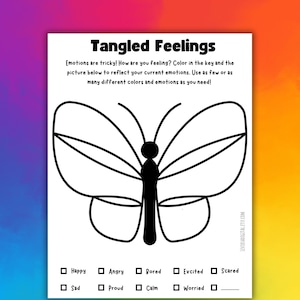 Kids Coloring Feelings Worksheet, Therapy Tool, Self-Help Resource, Printable, Teaching Emotions, Mental Wellness Tool, Social Work Print