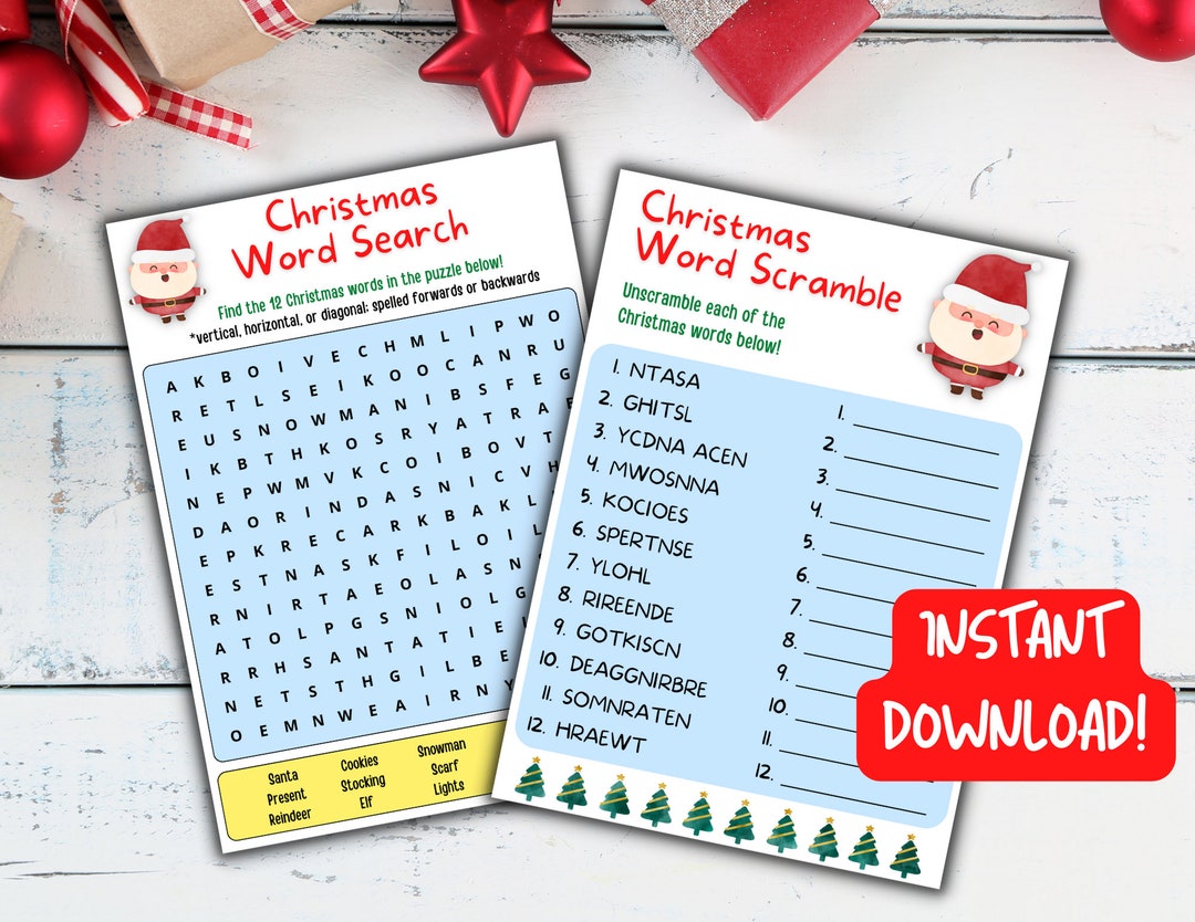 Christmas Game Pair Printable Instant Download, Classroom Homeschool ...