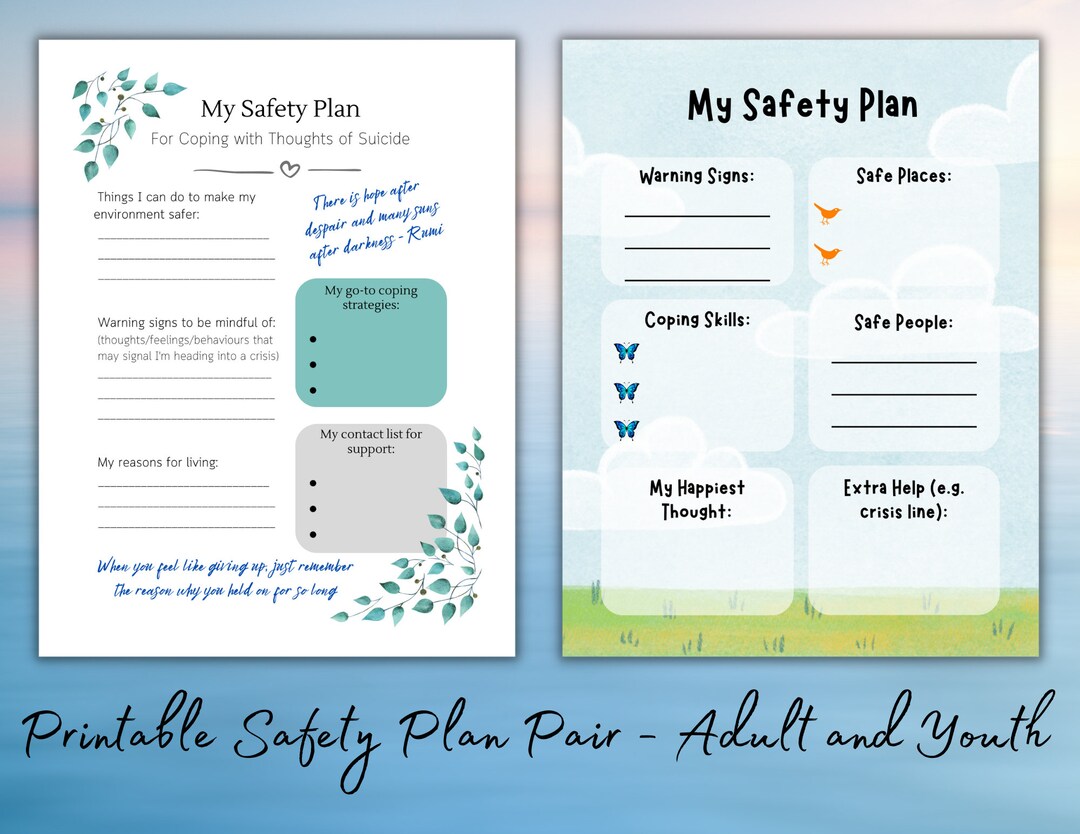 Therapy Safety Plans, Child Safety Plan, Crisis Intervention, Therapy