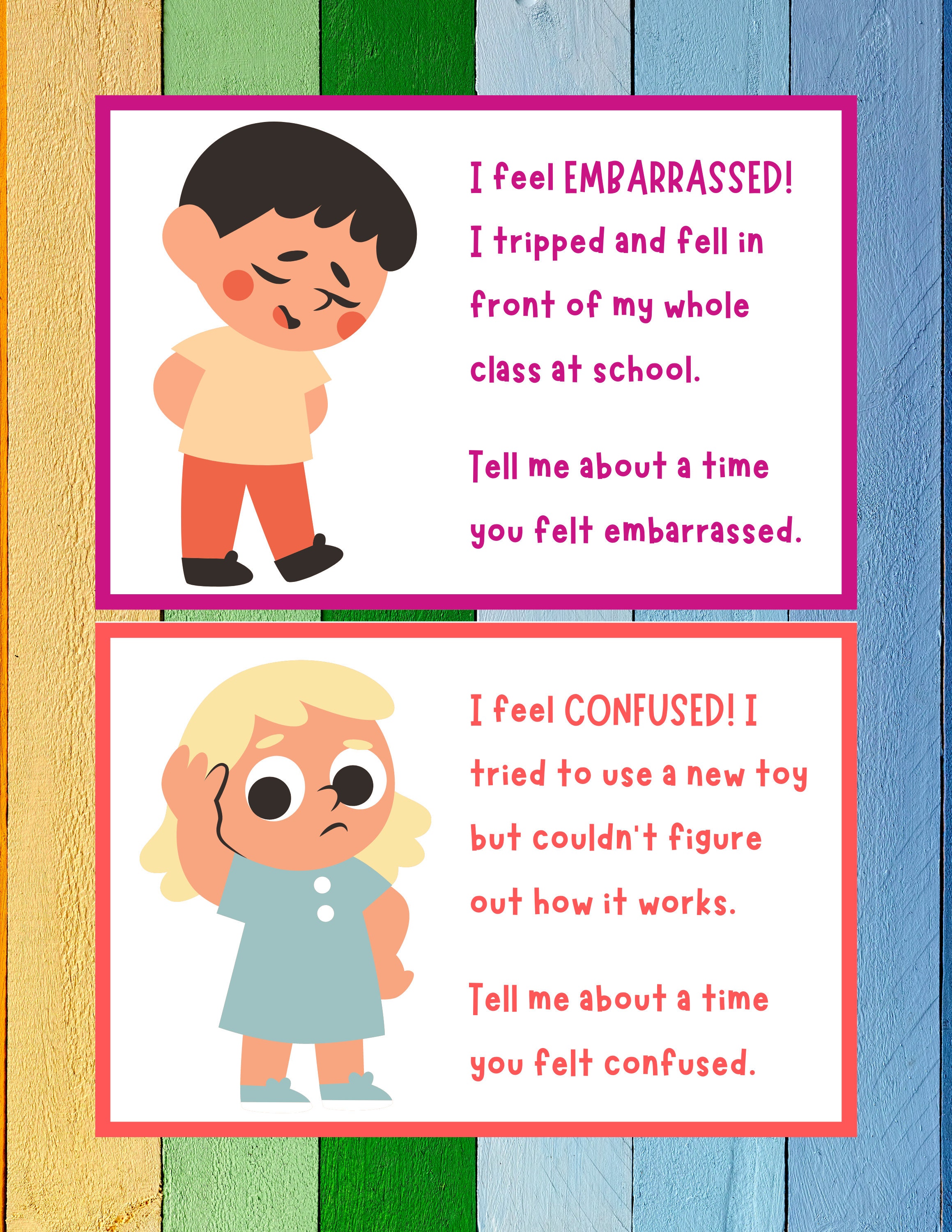 Emotion Learning Cards for Toddlers and Young Kids Parent Etsy