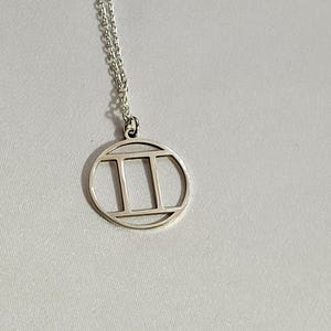 Sterling Silver Gemini Necklace: Minimalist Zodiac Astrology Pendant